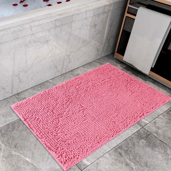 Chenille Pink Bath Mat 24 x 36 in By Catalina Home - Picture 1 of 3